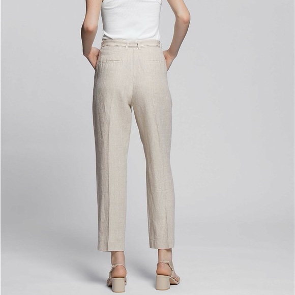 & Other Stories High Waist Belted Linen Trouser - 4 - Picture 3 of 4